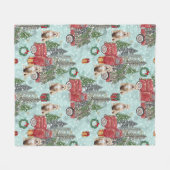 Couverture Polaire American bully dog Red Christmas Truck Festive (Devant (Horizontal))