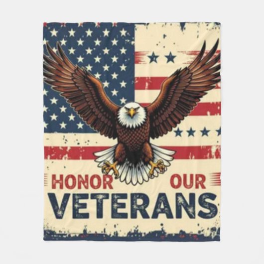 Couverture Polaire American Eagle Honor Our Veterans Fleece Blanket (Devant)