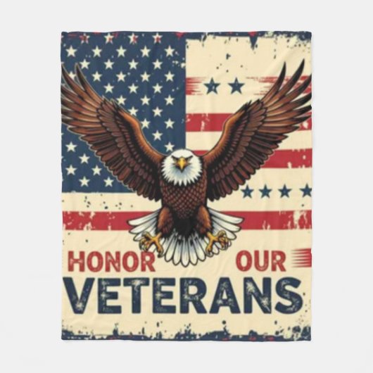 Couverture Polaire American Eagle Honor Our Veterans Fleece Blanket (Devant)