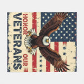 Couverture Polaire American Eagle Honor Our Veterans Fleece Blanket (Devant (Horizontal))