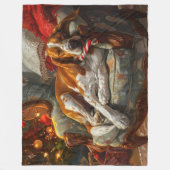 Couverture Polaire American English Foxhound Chien Festif de Noël (Devant)