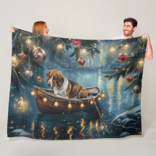 Couverture Polaire American English Foxhound Christmas Festive Voyage