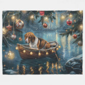 Couverture Polaire American English Foxhound Christmas Festive Voyage (Devant (Horizontal))