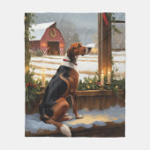 Couverture Polaire American English Foxhound Christmas Lights Holiday (Devant)