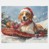 Couverture Polaire American English Foxhound dans Sledge Christmas (Devant (Horizontal))