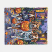 Couverture Polaire American English Foxhound En Costumes Halloween (Devant (Horizontal))
