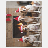 Couverture Polaire American English Foxhound Freplace Noël (Devant)