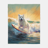 Couverture Polaire American Eskimo Beach Surf Peinture (Devant)