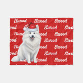 Couverture Polaire American Eskimo Chien Nom Patterned Noël (Devant (Horizontal))