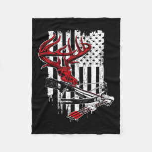 Couverture Polaire American Flag Chasse à la chaudière - Cerf Crâne C