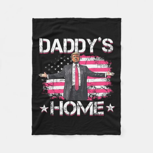 Couverture Polaire American Flag Daddy's Home Trump 2024 Patriotique (Devant)