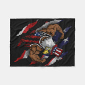 Couverture Polaire American Flag Muscular Bald Eagle Bike Flexing Unc (Devant (Horizontal))
