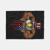 Couverture Polaire American Flag Muscular Bald Eagle Bike Flexing Unc (Devant (Horizontal))