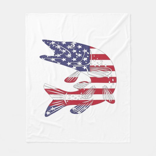 Couverture Polaire American Flag Patriotic Pike Fisherman (Devant)