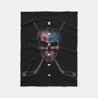Couverture Polaire American Flag Skull Hockey Apparel - Hockey For Wo