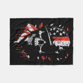 Couverture Polaire American Flag Skull Soldier Patriotic Military Gra (Devant (Horizontal))