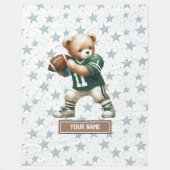 Couverture Polaire American Football Teddy Blanche pour garçons Anniv (Devant)