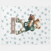Couverture Polaire American Football Teddy Blanche pour garçons Anniv (Devant (Horizontal))