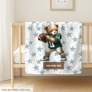 Couverture Polaire American Football Teddy Blanche pour garçons Anniv