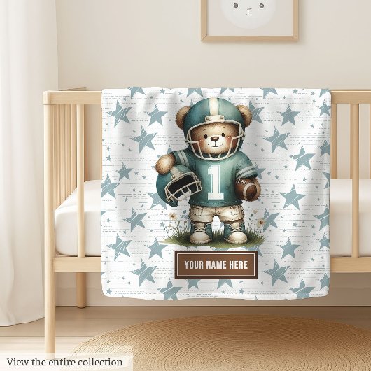 Couverture Polaire American Football Teddy Blanket pour petits garçon