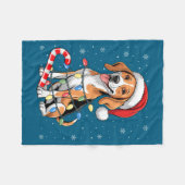 Couverture Polaire American Foxhound Dog Ugly Christmas Candy Cane Tr (Devant (Horizontal))