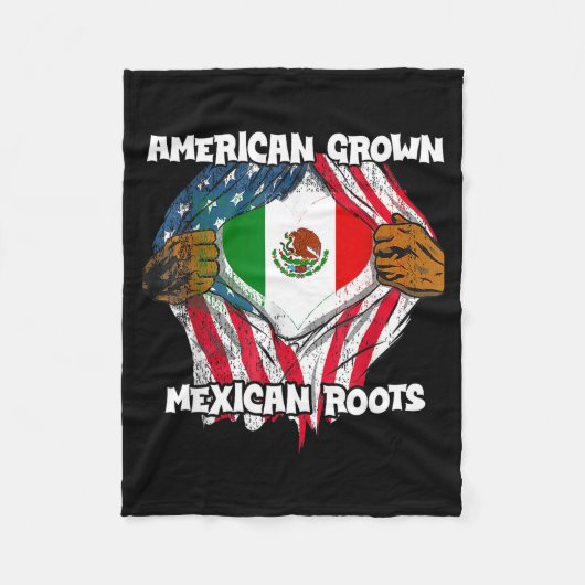 Couverture Polaire American Grown Mexican Roots Mexico Country Lover  (Devant)