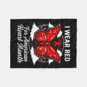 Couverture Polaire American Heart Disease Awareness Month Ribbon Red  (Devant (Horizontal))