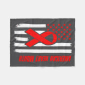 Couverture Polaire American Heart Disease Awareness Month Ribbon Red  (Devant (Horizontal))