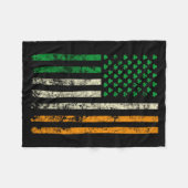 Couverture Polaire American Ireland Flag Shamrock Irish Patricks Day  (Devant (Horizontal))