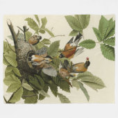 Couverture Polaire American Robin from Audubon's Birds of America (Devant (Horizontal))