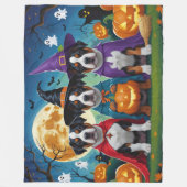 Couverture Polaire American Staffordshire Chien Citrouille Halloween  (Devant)