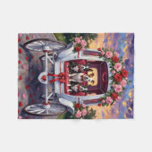 Couverture Polaire American Staffordshire Dog Valentine's Day (Devant (Horizontal))