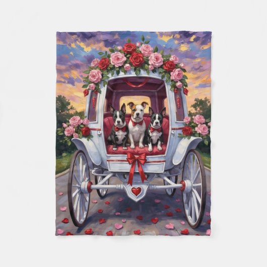 Couverture Polaire American Staffordshire Dog Valentine's Day (Devant)