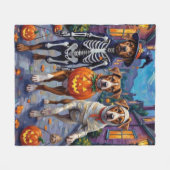 Couverture Polaire American Staffordshire Terrier Chiens Halloween (Devant (Horizontal))