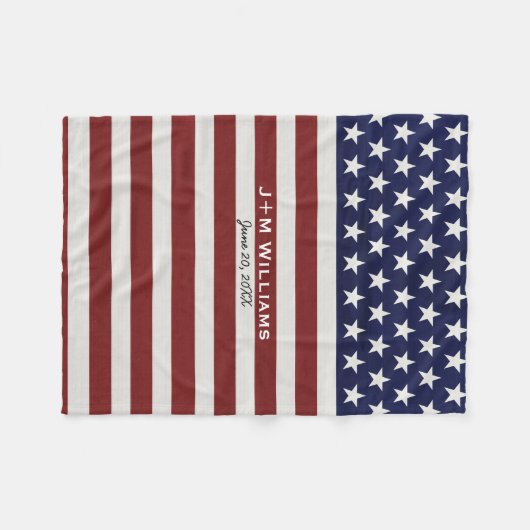 Couverture Polaire American USA Flag Patriotic July 4th Custom (Devant (Horizontal))