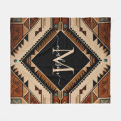 Couverture Polaire Amérindien Motif Culture indienne Style Boho (Devant (Horizontal))