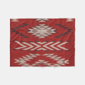Couverture Polaire Amérindien Motif rouge du sud-ouest (Devant (Horizontal))