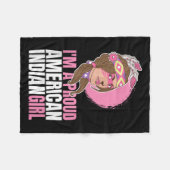 Couverture Polaire Amérindienne Fière Amérindienne Cadeau en chef (Devant (Horizontal))