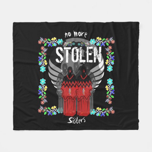 Couverture Polaire Amérindiens MMIW Plus de soeurs volées (Devant (Horizontal))