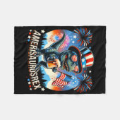 Couverture Polaire Amerisaurusrex Drapeau américain mignon Dinosaur T (Devant (Horizontal))