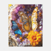 Couverture Polaire Améthyste Crystals Papillon du jardin (Devant)
