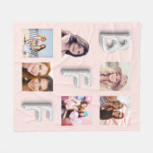 Couverture Polaire Ami blush rose or argent collage photo (Devant (Horizontal))