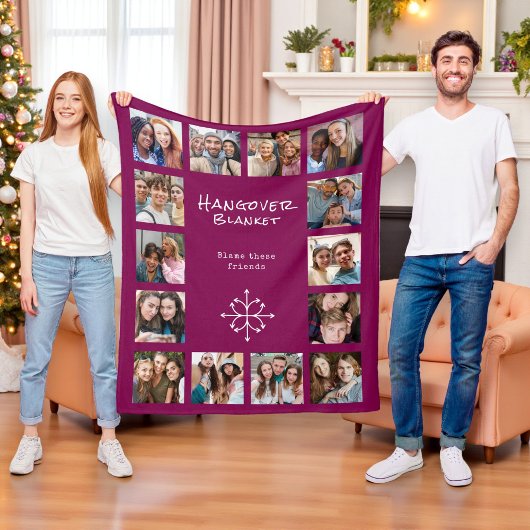 Couverture Polaire Ami drôle Hangover Design photo collage