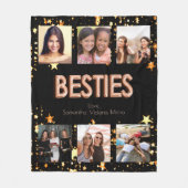 Couverture Polaire Ami noir rose or besties photo collage (Devant)