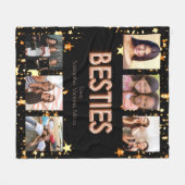 Couverture Polaire Ami noir rose or besties photo collage (Devant (Horizontal))