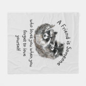 Couverture Polaire Ami Vous Aime Cute Raccoons Animal Art (Devant (Horizontal))