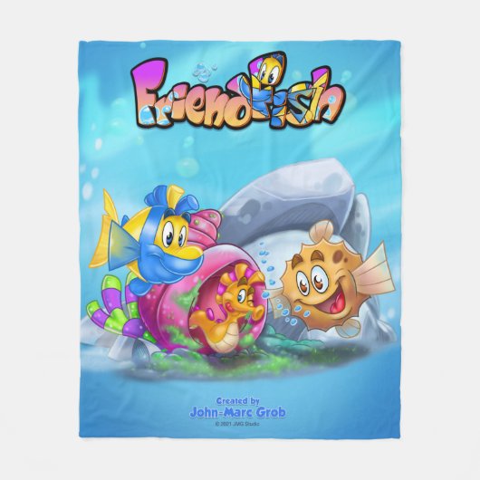 Couverture Polaire AmiPoisson mignon poisson caricature poisson  (Devant)