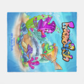 Couverture Polaire AmiPoisson mignon poisson caricature poisson Blanc (Devant (Horizontal))