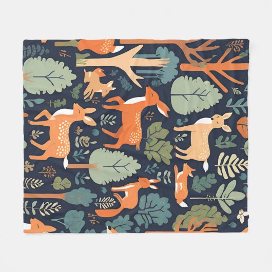 Couverture Polaire Amis boisés confortables (Devant (Horizontal))