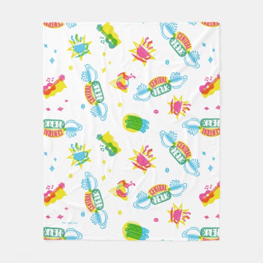 Couverture Polaire AMIS™ | Central Perk Neon Motif (Devant)